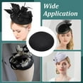 thumbnail image 6 of Black Sinamay Hat Fascinator Hat Base Headwear Fascinator Base Round Mesh Round Fascinator Millinery Base for Cocktail Teas Balls Red Carpet Shows Magazine Shoots Black, 6 of 6