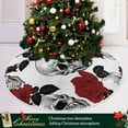 thumbnail image 6 of FMSHPON SkullRed Rose Xmas Christmas Tree Skirt Stand Mat for Holiday Party Decoration Indoor Outdoor 48 inches, 6 of 6