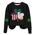 thumbnail image 2 of Qiopertar Mode Femmes Saint-Patrick Décontracté Manches Longues Col Rond Imprimé Chandail en Molleton Dames Hauts Blouse Offres de la Semaine Liquidation Moins de 5$ jusqu'à 90 % de Réduction, 2 of 4