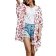 thumbnail image 1 of Kimono para mujer, traje de baño de playa, cárdigan de gasa, estampado floral de verano Fridja  hkj2131, 1 of 9