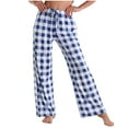thumbnail image 2 of Vetsdori Womens Cotton Pajamas Pants Holiday Lightweight Pj Bottoms Soft,Plaid Wide Leg Lounge Pants for Women PJS, 2 of 5