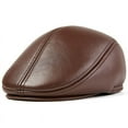thumbnail image 4 of SikaFu Berets for Men High Quality Autumn Winter Cap Hat Men Genuine Leather Beret Cap Elder Man Dad Hat with Ear Flap Beret Hat, 4 of 6