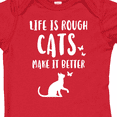 thumbnail image 4 of Inktastic Life Is Rough Cats Boys or Girls Baby Bodysuit, 4 of 5