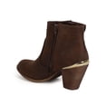 thumbnail image 3 of Women Leatherette Zip Gold Tip Riding Ankle Bootie CI61, 3 of 5