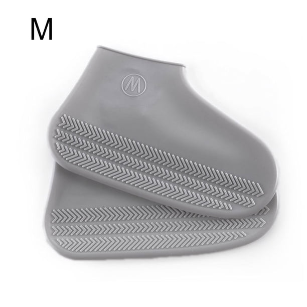 Bewildely 1 par de fundas de silicona reutilizables para zapatos S/M/L, cubiertas impermeables para zapatos de lluvia, para acampar al aire libre, botas de Paraguas de lluvia Gris METRO Bewildely HA005720-14