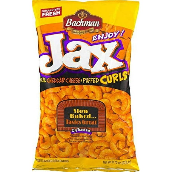 Bachman Cheddar Cheese Puffed Curls 9.75 Oz Bags (4 Bags)