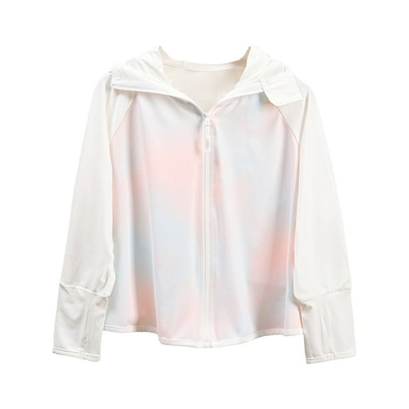 zbxnLI Kids Girls Sun Protection Long Sleeve Full Zip Hoodie Top Lightweight Outdoor Running Fishing Jacket