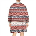 thumbnail image 2 of Wearable Oversized Blanket,Red Christmas Deer and Tree Pattern Wearable Blanket Hoodie for Adults,Cozy Hooded Blankets with Super Pockets,Super Warm Fuzzy Pullover for Women & Men, 2 of 6