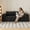 Black, variant on S-HOME Ergonomic Loveseat Sofa in Striped Pattern with Foam Cushion, Deep Seat Design for Living Room, Bedroom and Apartments, Green