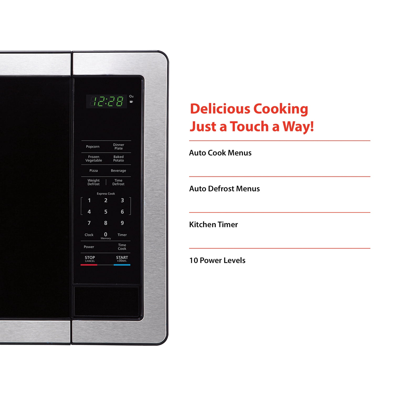 Magic Chef 1.1-Cu. Ft. 1,000-Watt Digital Touch Countertop Microwave (Silver)