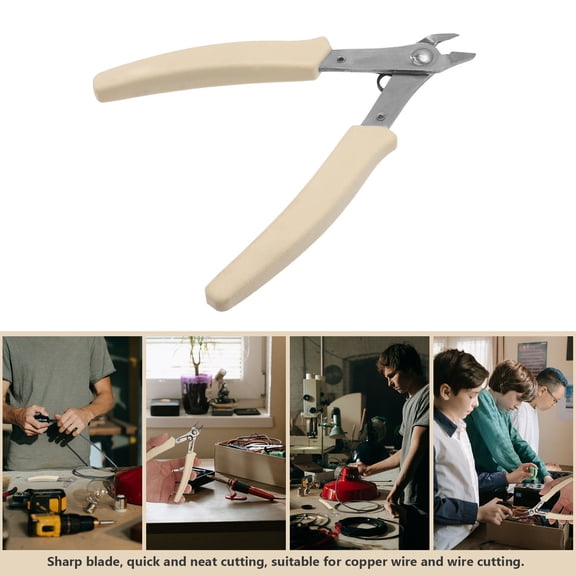 DEEPCRAFF White Stainless Steel Nipper Plier for Wire Cutting, 1Pc with Easy Operation and Durable Design
