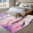 thumbnail image 4 of Spring Lavender Area Rug 5x8 FT, Non Slip Bedroom Throw Carpet, Butterfly Purple Farmhouse Floral Leaf Washable Soft Floor Carpet Non-Shedding Rug for Living Room Nursery Dorm Office, 4 of 9