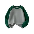 thumbnail image 2 of MAIHAN-Kids T Shirts Casual Long Sleeve Tee Crewneck Color Block Cute Fall Blouses Tops 3-13 Years,Heavyweight Casual Long Sleeve Top for Spring Autumn, Loose Fit Daily Wear(Dark Green,8-9 Years), 2 of 5