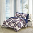 thumbnail image 3 of 2/3 Piece Majorca Super soft microfiber Large Printed Medallion REVERSIBLE with Geometric Printed Backing Duvet Set, 3 of 9
