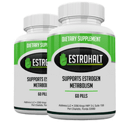 Estrohalt 2 Pack 120 Pills- DIM Supplement (Diindolylmethane) and Indole-3-Carbinol (I3C) Best Estrogen Blocker for Women & Men | Natural Aromatase Inhibitor Vitamin to Help PCOS, Menopause, and PMS