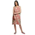 thumbnail image 2 of Moomaya Printed Sleeveless Nightdress For Ladies Button Placket Nightwear, 2 of 6