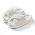 thumbnail image 4 of Zapatillas de casa de piel esponjosa para mujer, invierno 2024, nuevas zapatillas de interior antideslizantes, zapatillas de casa de algodón con suela gruesa y peludas, chanclas, 4 of 6