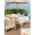 thumbnail image 4 of Outdoor Tablecloth with Umbrella Hole and Zipper, Easter Rectangle Table Cloth 54x80 Inch Waterproof Tablecloth, Spring Watercolor Bunny Eggs Tulip Flower Plant Picnic Table Cover for Patio Camping, 4 of 7