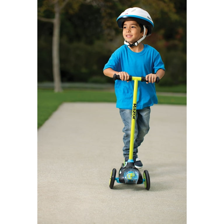 Kid riding online razor scooter