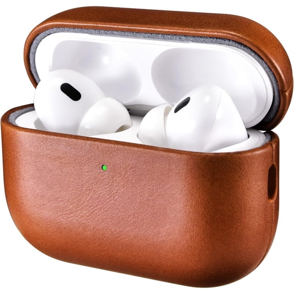 ICARER FAMILY Apple AirPods Pro 3 Genunie Leather Case Vintage Cover, Brown