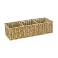 thumbnail image 3 of Cesta tejida con 3 compartimentos, contenedor de almacenamiento, caja rectangular organizadora para mostrador, oficina, escritorio, armarios de baño, 3 of 7