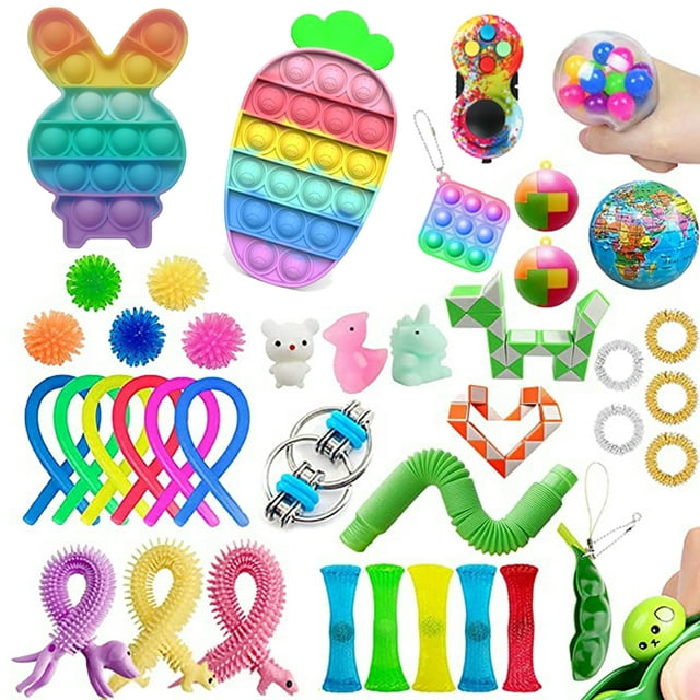 SUNSIOM Press Type Decompression Toy Kit, Stress Relief Toys Set for Child