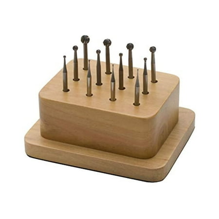 

deluxe burs round assortment 12 pieces with stand | bur-500.05