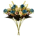 thumbnail image 1 of Ramo de rosas de cristal artificial Ceremonia de banquete de boda Decoración floral de tela de seda rosa falsa, Azul Kearding HA6935-07B, 1 of 6
