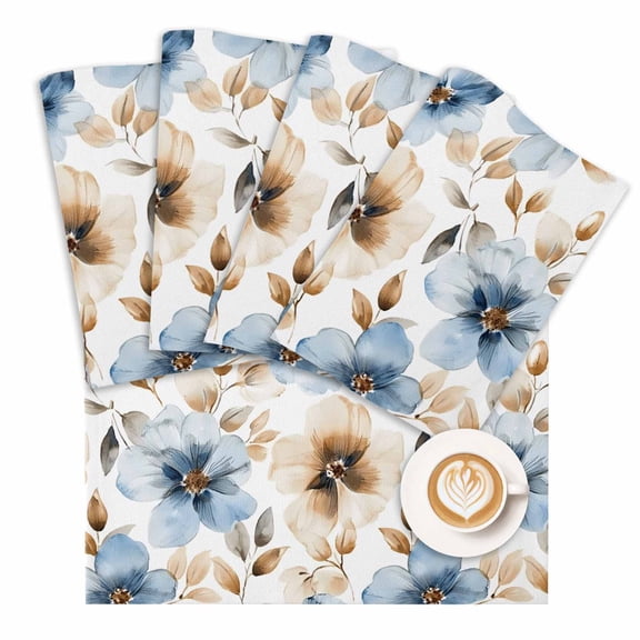 Placemat Flower Placemats for Dining Table Watercolor Garden Washable Table Mats for Party Kitchen Dining Decoration