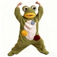 thumbnail image 4 of Green Romper for Women Men Casual Onesie 𝐏ajamas – Soft Plush 𝐂osplay Jumpsuit, Unisex Cozy Loungewear, 4 of 8