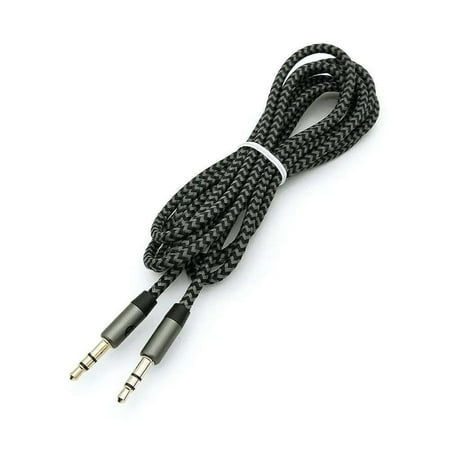 RadioShack 3.5mm Male-to-Male Braided Aux Cable 1.8m (6 Feet) Durable Design & Universal Compatibility