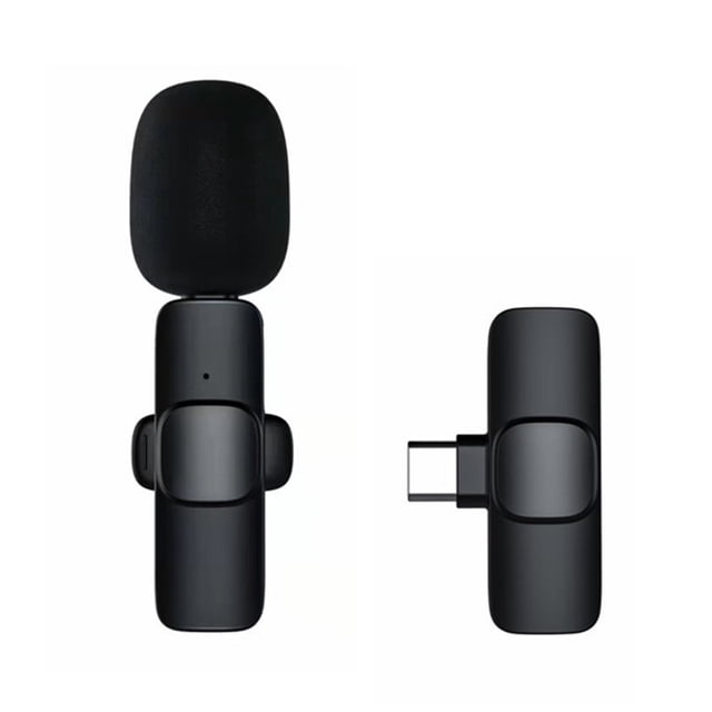 Microphone Rechargeable Auto Pairing Plug & Play Mini Micro de Réduction du Bruit avec Clip de Collier pour Recordi