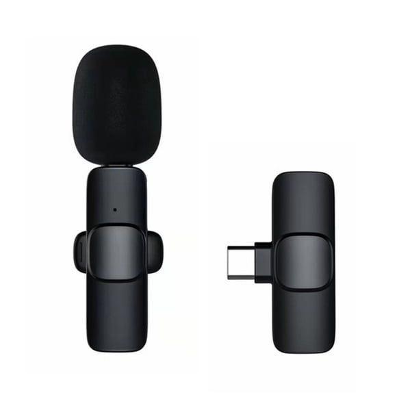 Rechargeable Microphone Auto Pairing Plug & Play Noise Reduction Mini Mic with Collar Clip for Recordi