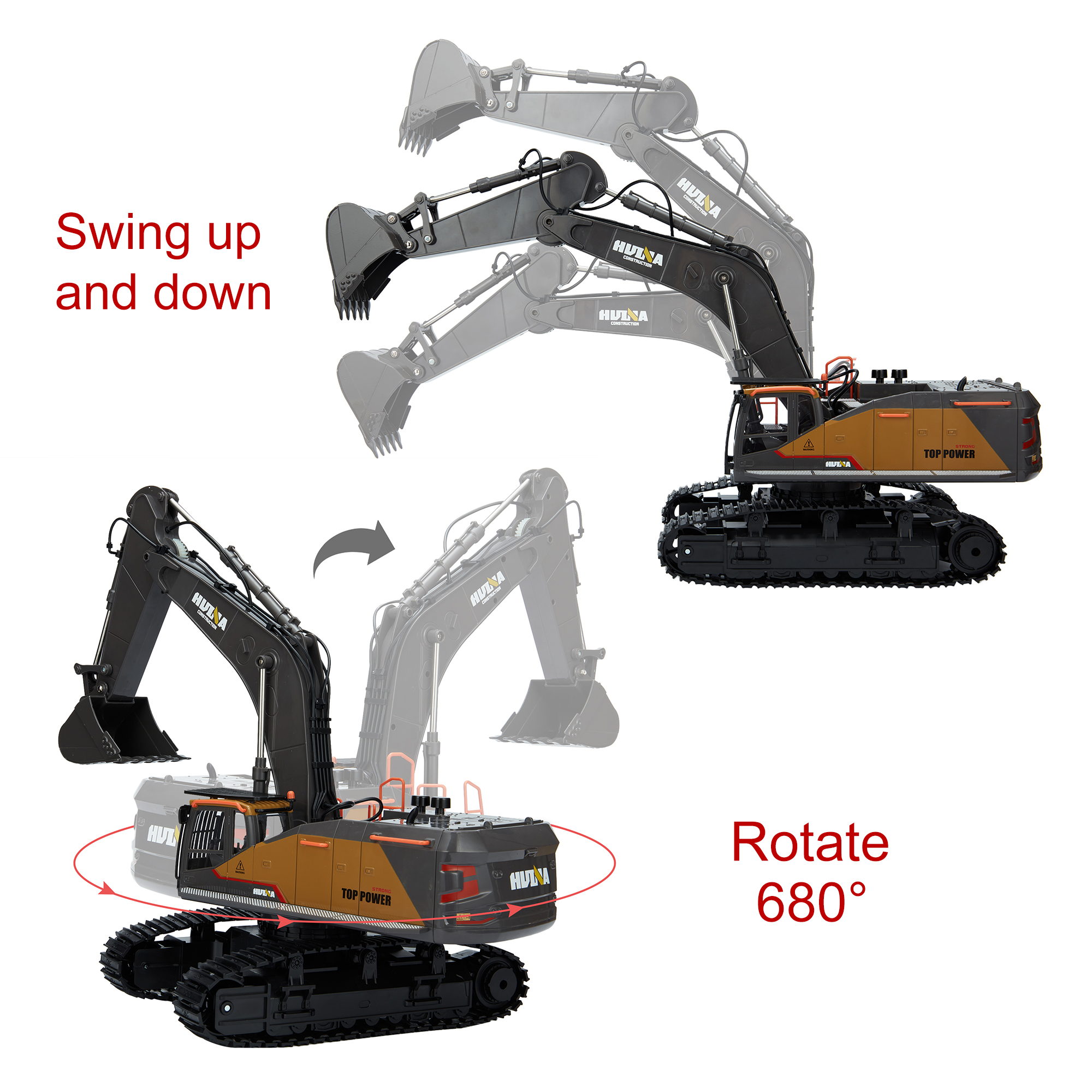 RC Excavator Remote Control Excavator Toy 1/14 Scale 22 Channel Control Construction Vehicles Truck Toy for Kids and Adults - image 3 of 10