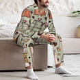 thumbnail image 7 of Hirioo Coffee Makers Macaroons Chocolate for Men's Pajama Sets 2 Piece Pjs Men's Long-Sleeved Pajama Set Button Down Sleepwear,S-XXL-X-Large, 7 of 7