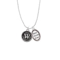 thumbnail image 2 of Delight Jewelry Silvertone Antiqued Round Seal - Initial - W - Best Mom Ever Charm Necklace, 2 of 4