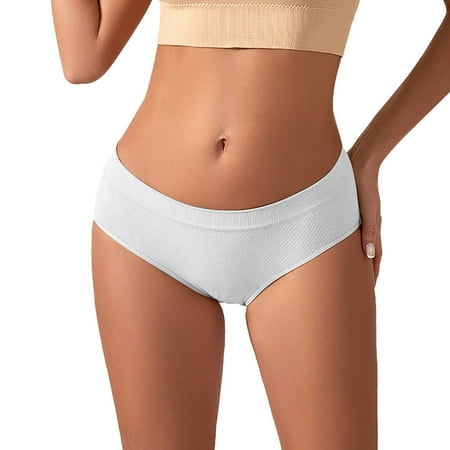 DQRPSEETB No Show Underwear for Women Seamless High Cut Briefs Mid-waist Soft No Panty Lines with Lace Underpanties for Woman