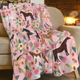 thumbnail image 4 of Horse Blanket Gifts for Girls Women Western Horses Flowers Print Fleece Flannel Throw Blankets Soft Lightweight Animal Plush Stuffed Pink Throws for Adults Bed Sofa Decor add Same printed canvas bag, 4 of 8