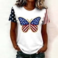 thumbnail image 5 of 250 Anniversary Usa Shirt Summer Tops for Women Graphic Tees Stylish Printed Short Sleeve Round Neck Comfortable Casual Daily Everyday Wear, 5 of 5