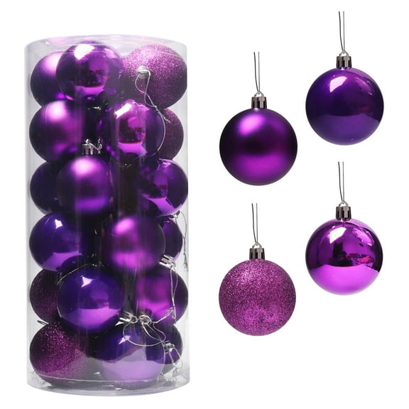 VANLOFE Christmas Tree Decor Balls Holiday Decor Balls 24PCS Christmas Balls Ornament 1.2in