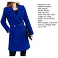thumbnail image 7 of comerut Women Fall Coat Solid Color Double Buttons Thick Lapel Long Sleeves Keep Warm Plus Size Korean Women Overcoat Female Clothes, 7 of 7