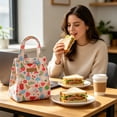 thumbnail image 6 of Insulated Lunch Bag Reusable Hawaii Floral Print Tote Proof Thermal Bag Large Capacity Ideal for Work School Picnics, 6 of 7