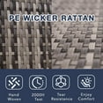 thumbnail image 3 of Patio Furniture Set, 7 Pieces Outdoor Patio Furniture with 2 Dining Table & Chair, All Weather Wicker Conversation Set, Gray Rattan & Navy Cushion, 3 of 6