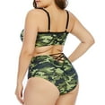 thumbnail image 6 of QLEICOM Womens Swimsuits Tummy Control Plus Size Swimsuit Coverup Fashion Comforted Camouflage Crossovers Split Plus Size Swimsuit Green XL, 6 of 6