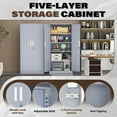 thumbnail image 6 of 72” Metal Garage Storage Cabinet, Lockable File Cabinets with 2 Doors and 4 Adjustable Shelves, Steel Tool Cabinets with Lock for Office, Home, Gym (Grey), 6 of 16