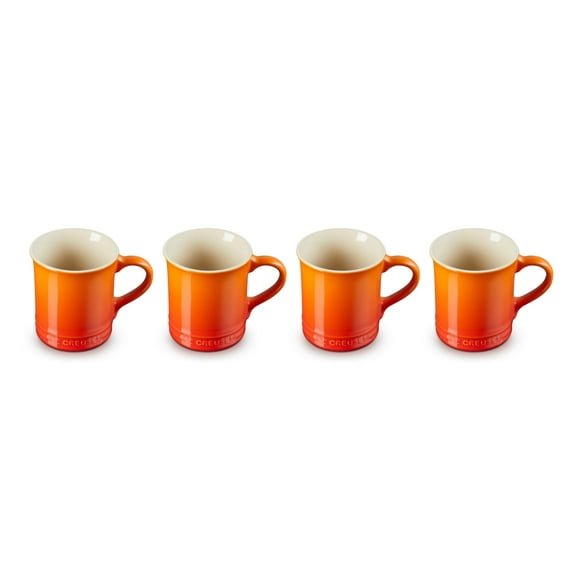 Juego de 4 tazas de gres Le Creuset Flame, 414 ml