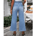 thumbnail image 3 of SOMER Women’s Wide Leg Jeans High Waisted Stretchy Drawstring Denim Pants Loose Baggy Casual Trousers Blue 2025 Fall Winter, 3 of 6