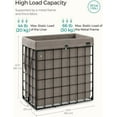 thumbnail image 5 of SONGMICS Laundry Hamper 29 Gal. Laundry Basket, Collapsible Clothes Hamper, Removable and Washable Liner for Bedroom Bathroom Black and Camel Brown, 5 of 7