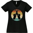 thumbnail image 3 of Inktastic Saxophone Music Vintage Band Women's Plus Size V-Neck T-Shirt, 3 of 5