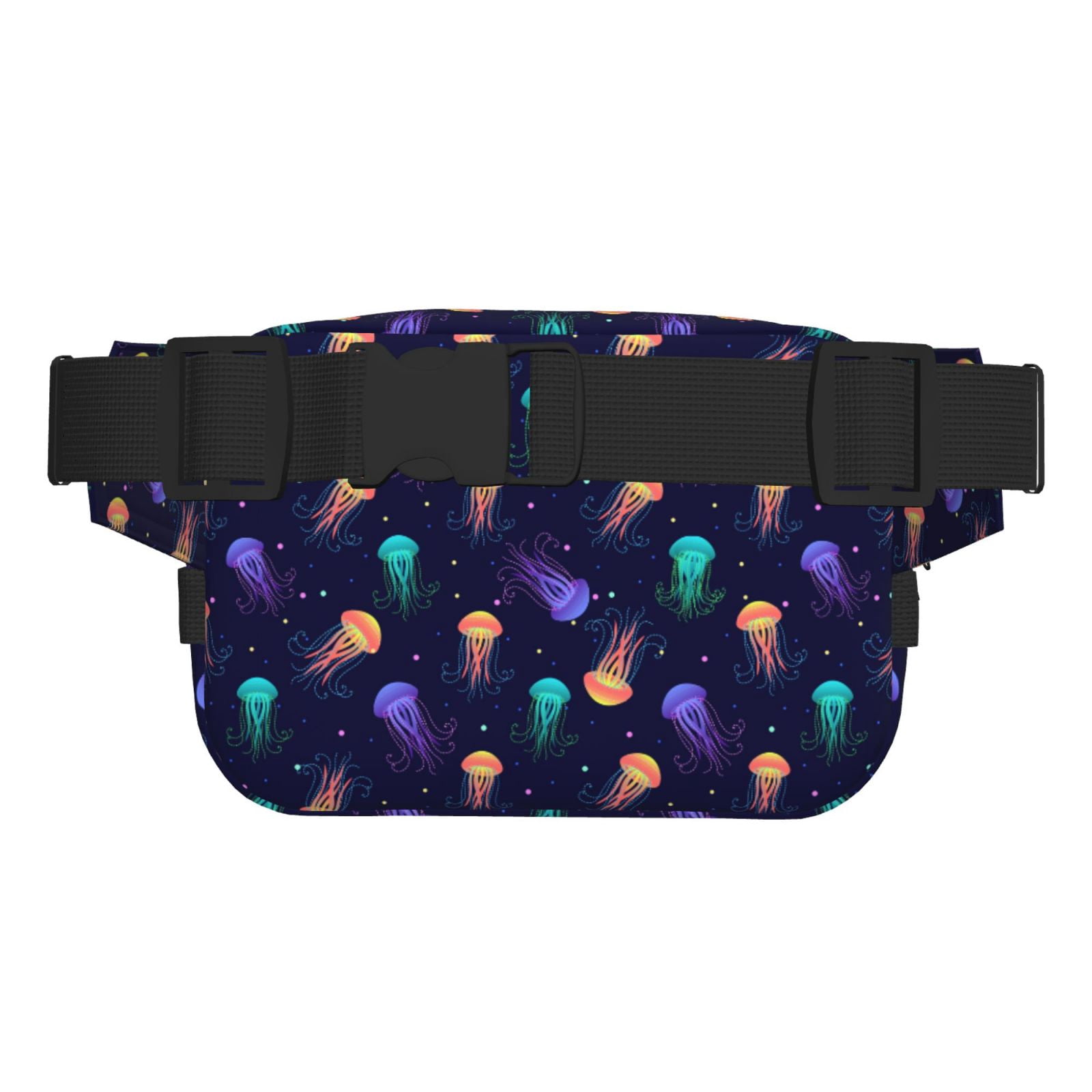 Hirioo Sea Jellyfish for Double Layer Waist Bag Adjustable Fanny Pack For Travel Running Hiking
